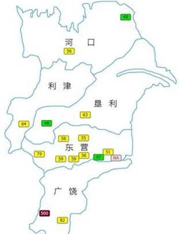 除广饶县环保局外 各监测点数据均低于100图片