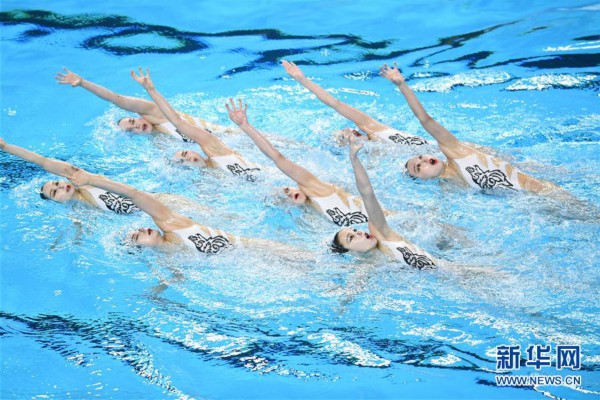 (体育(12)花样游泳—全国冠军赛:集体自由自选赛况