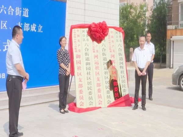 六合街道举行御园,河运,河辉社区党支部成立揭牌仪式