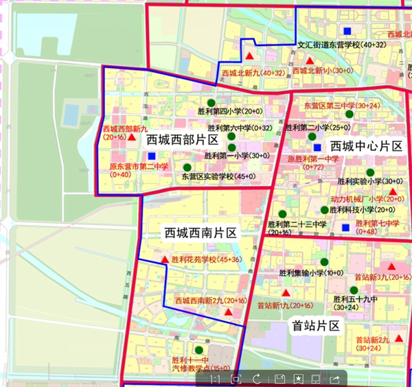 东营市中心城中小学及幼儿园布局规划方案,此次规划范围为城市总体